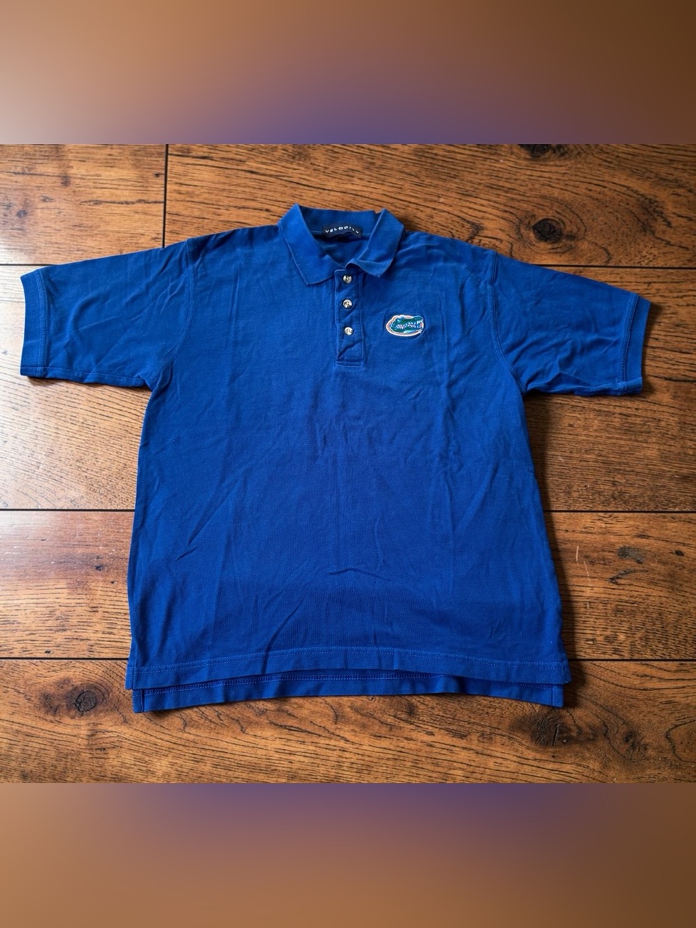 Vintage Florida Gators Polo Shirt Mens Medium Blue Velocity Embroidered